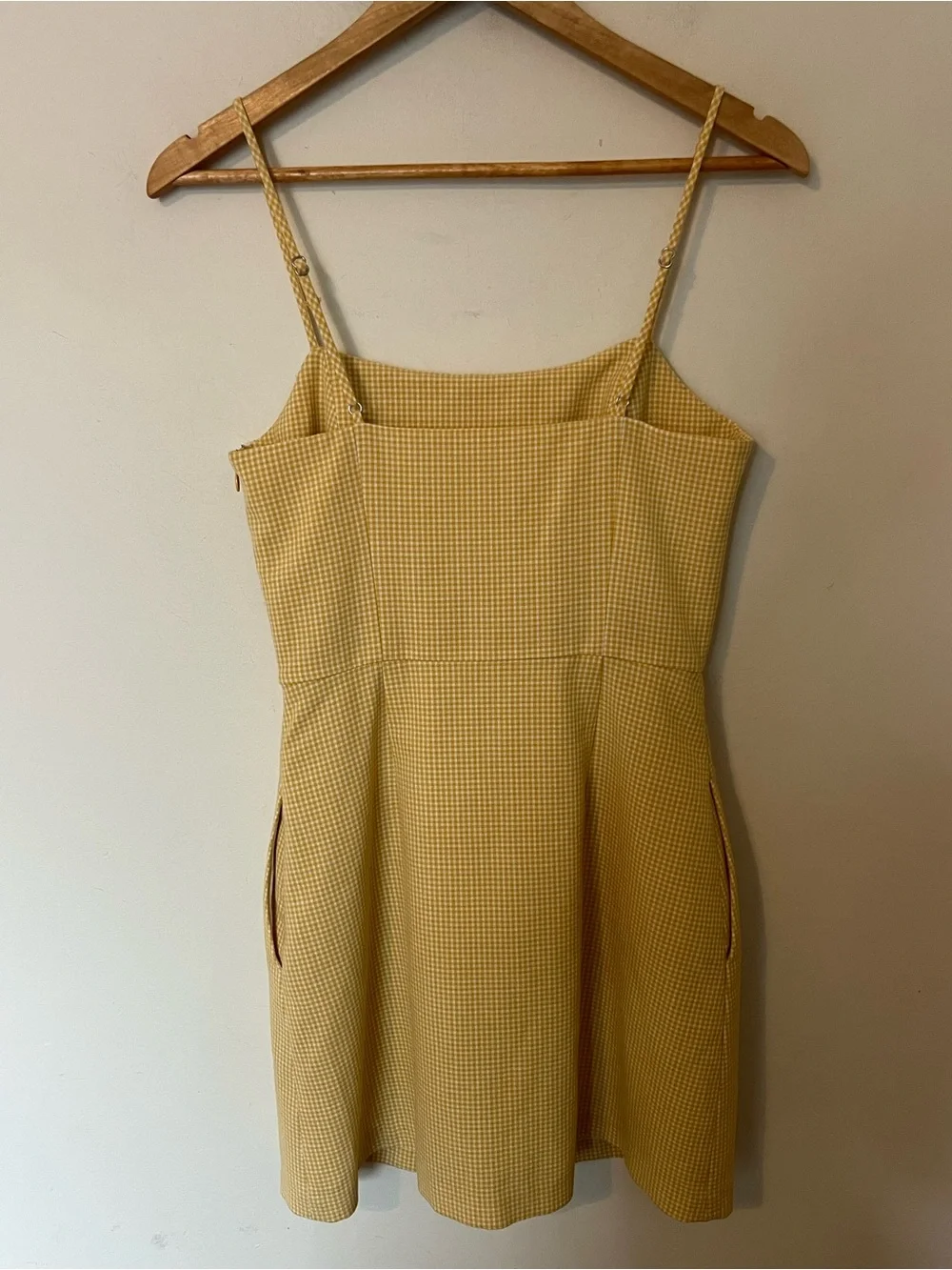 Wilfred Gingham Mini Dress Size 4 Yellow Isabelle Aritzia Summer - Picture 6 of 9